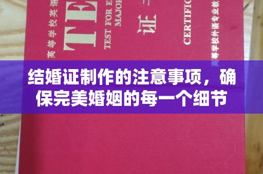 北海新区结婚证制作的注意事项，确保完美婚姻的每一个细节