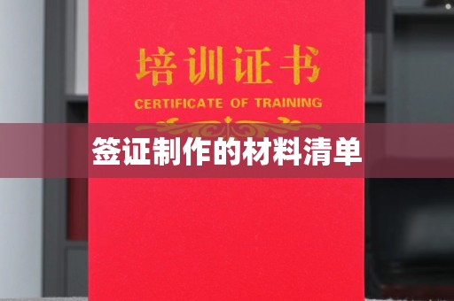 北海新区签证制作的材料清单