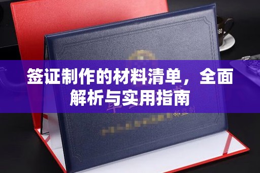 北海新区签证制作的材料清单，全面解析与实用指南