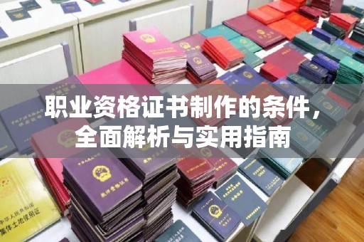 北海新区职业资格证书制作的条件，全面解析与实用指南